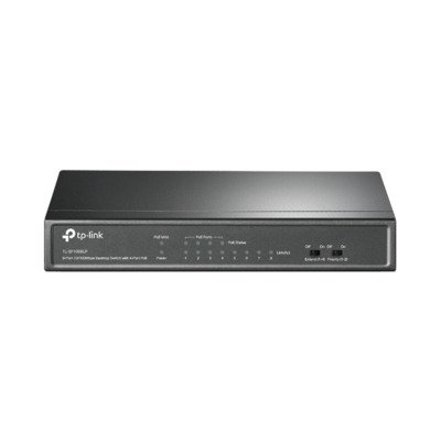 Switch PoE No Administrable de Escritorio / 8 puertos 10/100 Mbps / 4 puertos PoE af / Presupuesto 41 W / Modo extensor PoE hasta 250 metros / Calidad video prioritaria