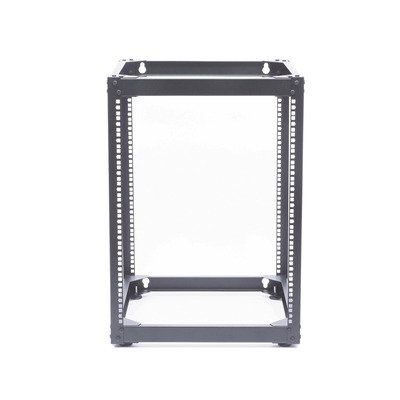 Rack Abierto de 4 Postes Instalación Pared o Piso de 14 Unidades, ¡Ideal para Equipo de Audio!