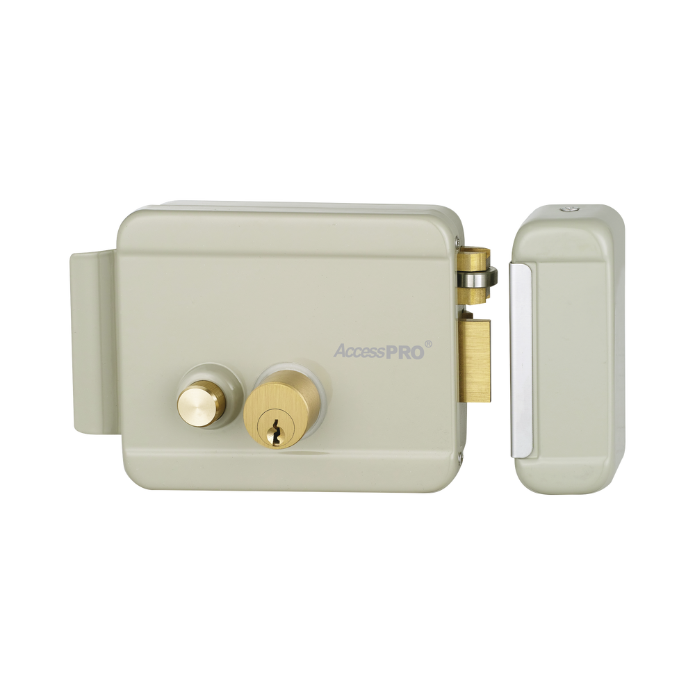 Cerradura Eléctrica con Botón de Salida / Incluye Llave / Exterior / Izquierda